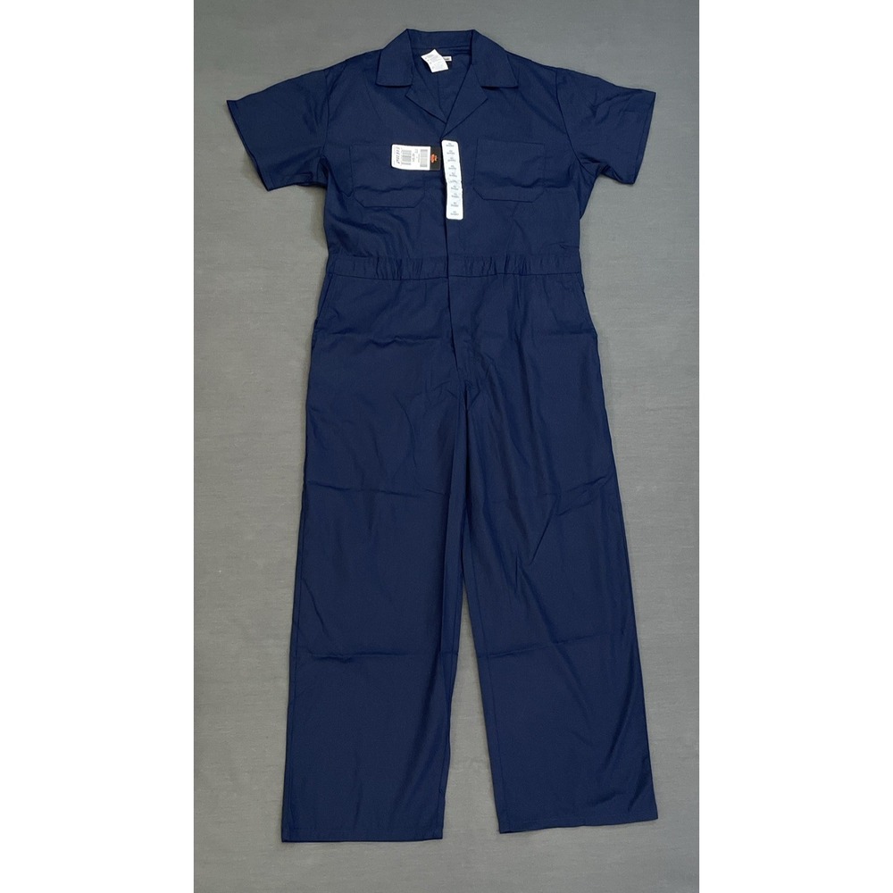 Walls Coveralls 42 Short Master Made Blue Mechanic Work Wear Short Sleeve